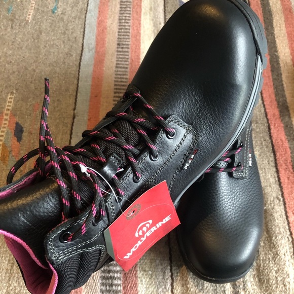 NWT Wolverines Womens Size 8.5 Work Boot Black Leather - Picture 8 of 8